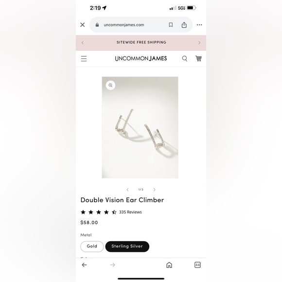 Uncommon James Double Vision Ear Climber earrings - Picture 3 of 3